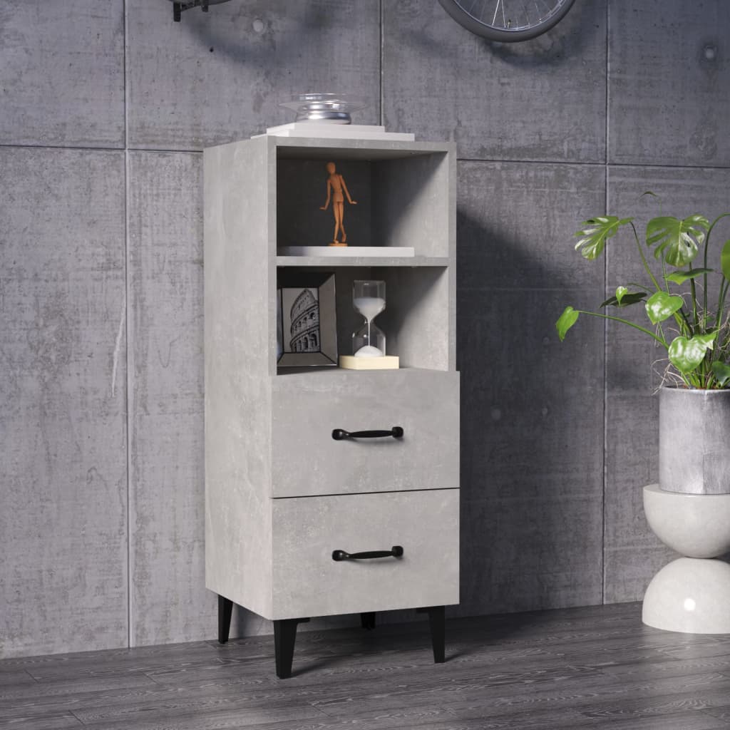 foto del prodotto vidaxl credenza grigio cemento 34,5x34x90 cm in legno multistrato