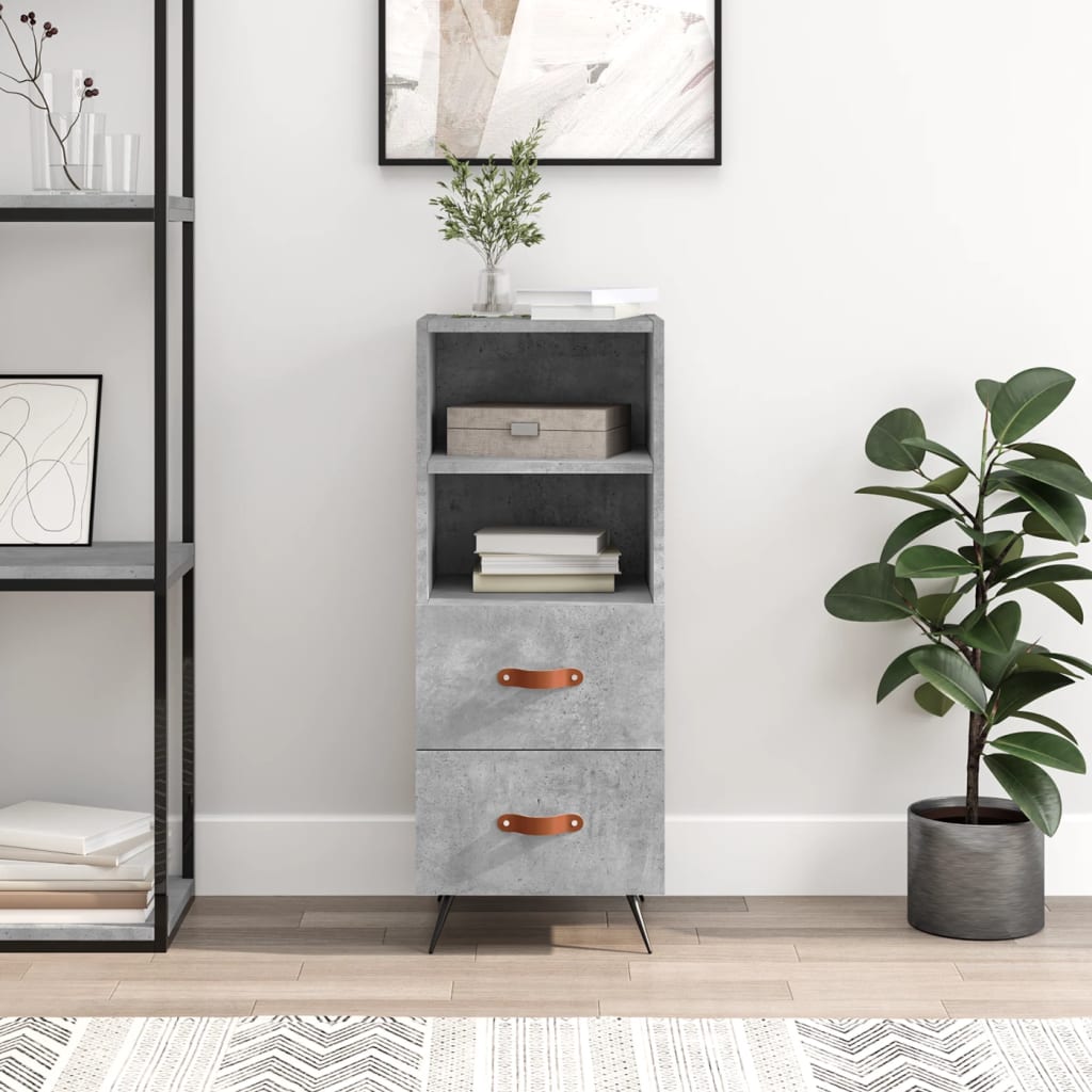 foto del prodotto vidaxl credenza grigio cemento 34,5x34x90 cm in legno multistrato