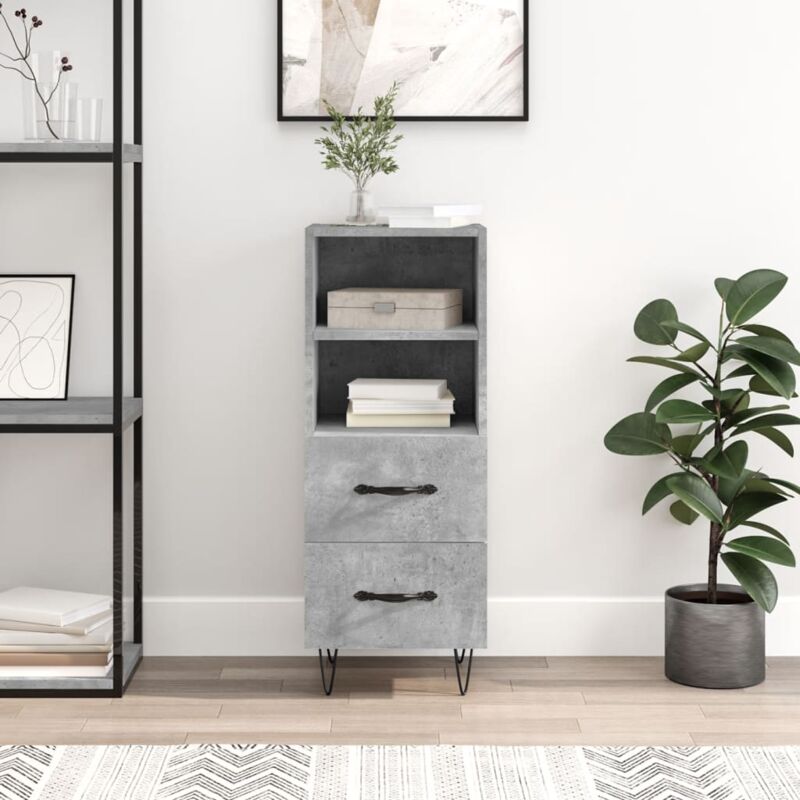 foto del prodotto vidaxl credenza grigio cemento 34,5x34x90 cm in legno multistrato