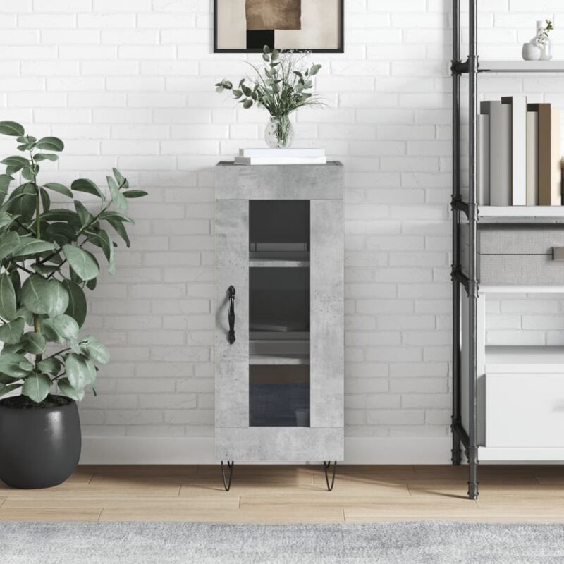 foto del prodotto vidaxl credenza grigio cemento 34,5x34x90 cm in legno multistrato