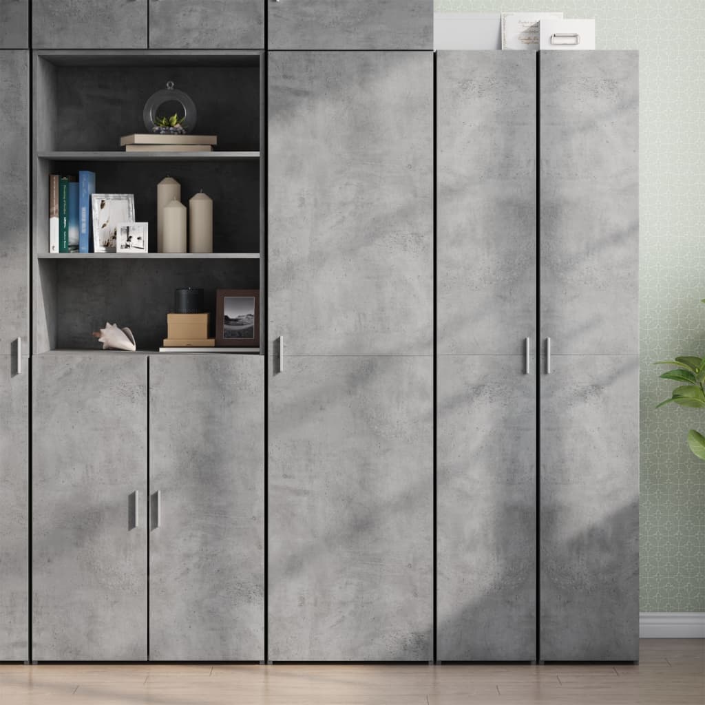 foto del prodotto vidaxl credenza grigio cemento 50x42,5x185 cm in legno multistrato