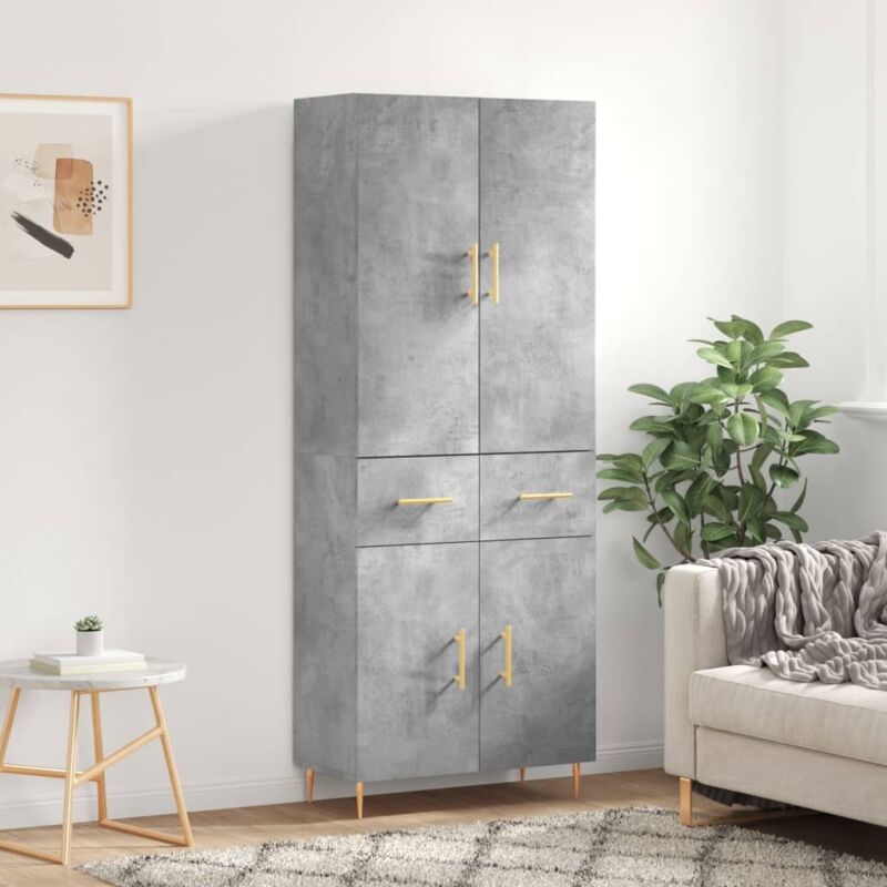 foto del prodotto vidaxl credenza grigio cemento 69,5x34x180 cm in legno multistrato