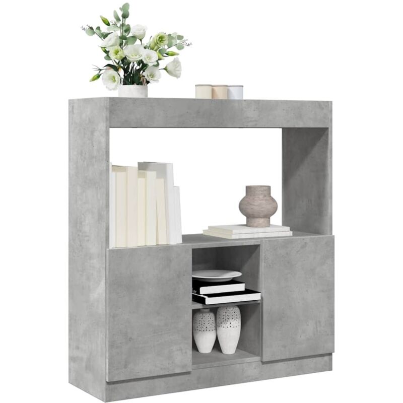 foto del prodotto vidaxl credenza grigio cemento 92x33x100 cm in legno multistrato