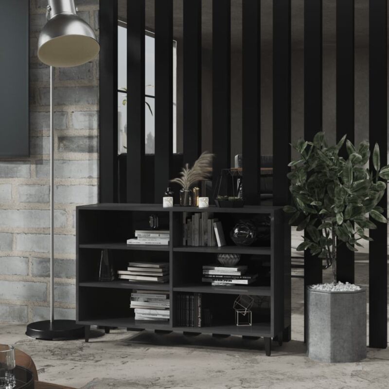 foto del prodotto vidaxl credenza grigio lucido 103,5x35x70 cm in legno multistrato