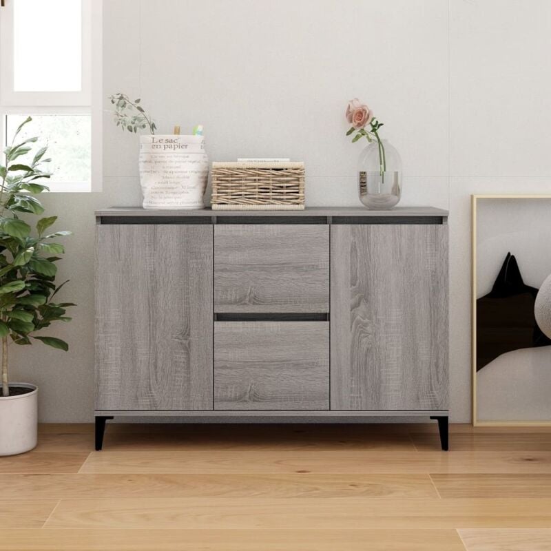 foto del prodotto vidaxl credenza grigio sonoma 102x35x70 cm in legno multistrato