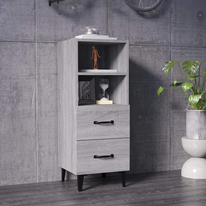 foto del prodotto vidaxl credenza grigio sonoma 34,5x34x90 cm in legno multistrato