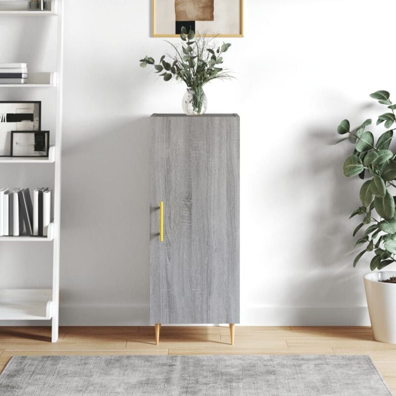 foto del prodotto vidaxl credenza grigio sonoma 34,5x34x90 cm in legno multistrato