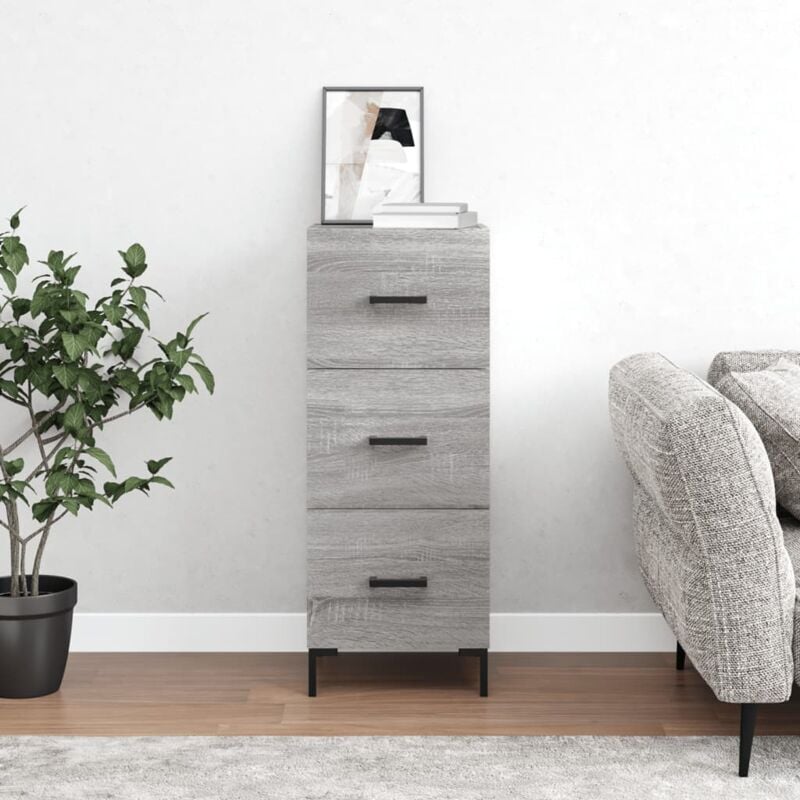foto del prodotto vidaxl credenza grigio sonoma 34,5x34x90 cm in legno multistrato