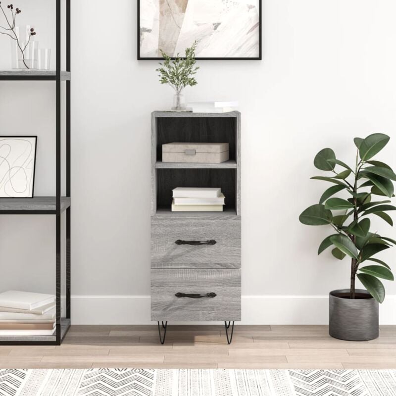 foto del prodotto vidaxl credenza grigio sonoma 34,5x34x90 cm in legno multistrato