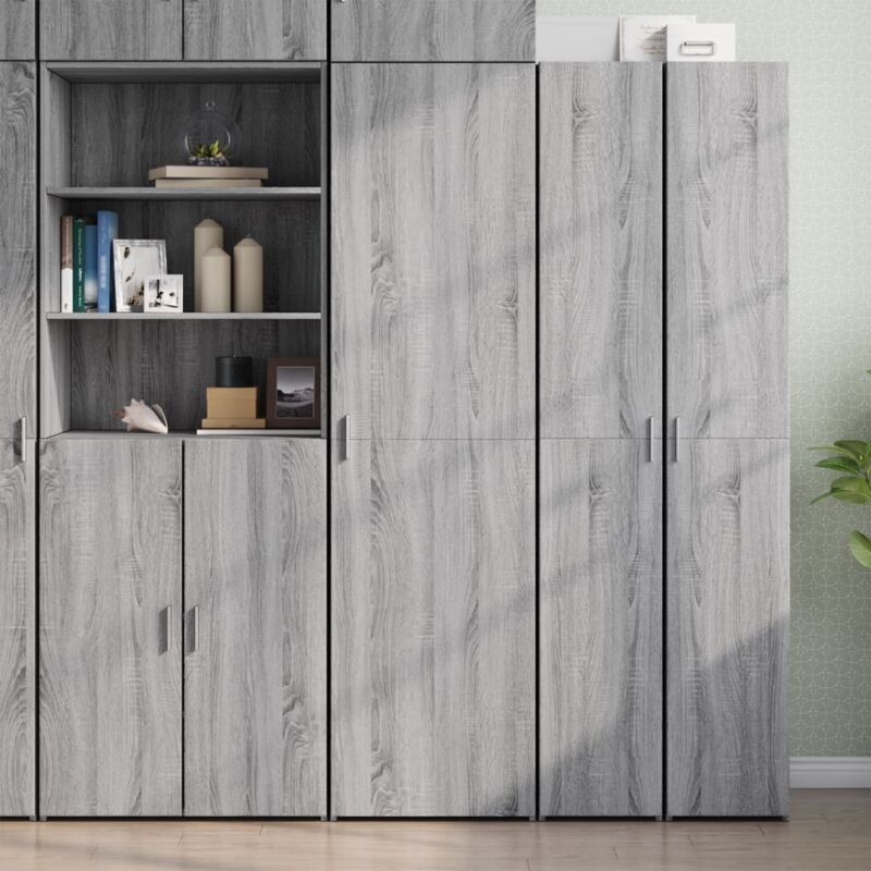 foto del prodotto vidaxl credenza grigio sonoma 50x42,5x185 cm in legno multistrato