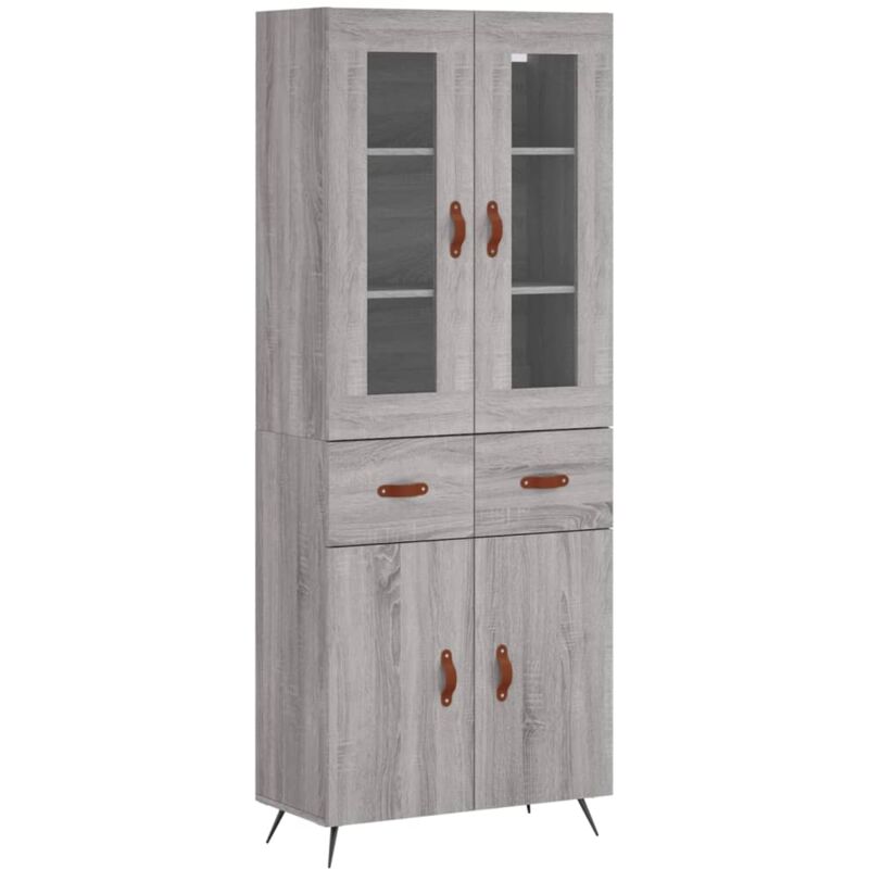 foto del prodotto vidaxl credenza grigio sonoma 69,5x34x180 cm in legno multistrato