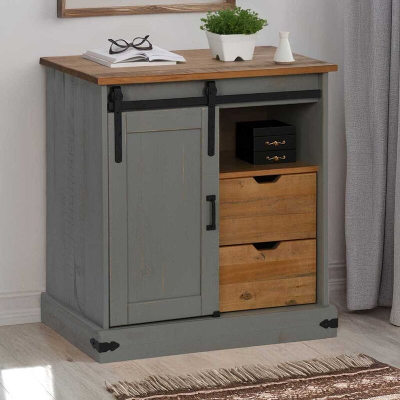 foto del prodotto vidaxl credenza halden con anta scorrevole 80x40x80 cm legno massello