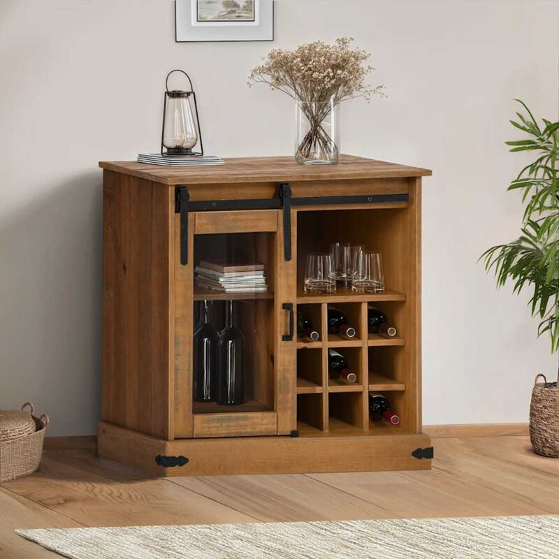foto del prodotto vidaxl credenza halden con anta scorrevole 80x40x80 cm legno massello
