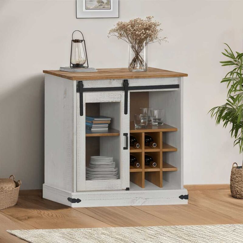 foto del prodotto vidaxl credenza halden con anta scorrevole 80x40x80 cm legno massello