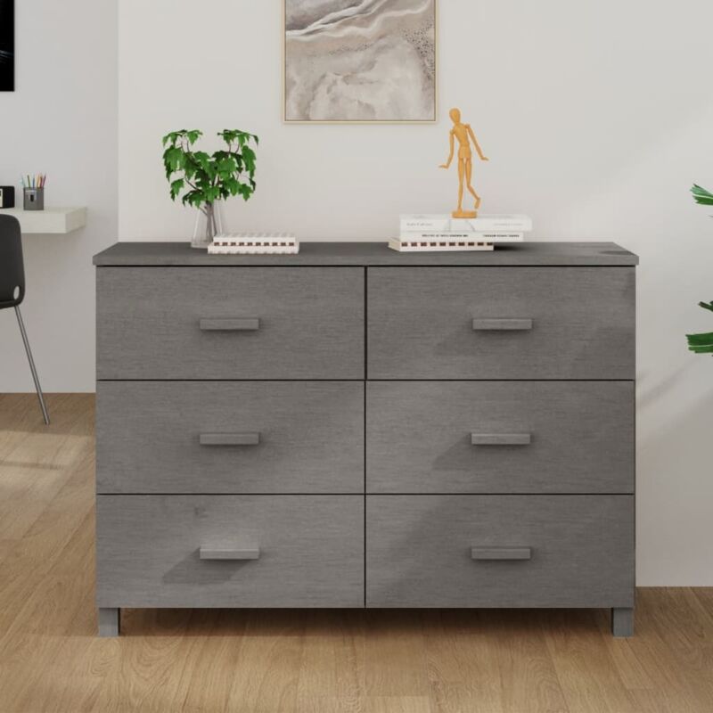 foto del prodotto vidaxl credenza hamar grigio chiaro 113x40x80cm legno massello di pino