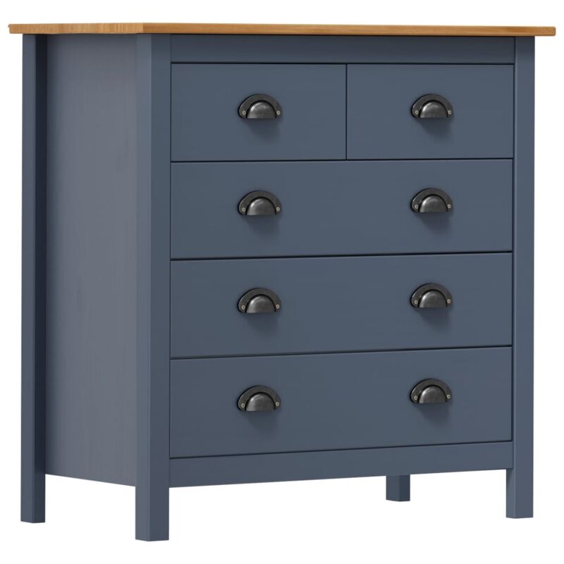 foto del prodotto vidaxl credenza hill grigia 79x40x80 cm in legno massello di pino 807182