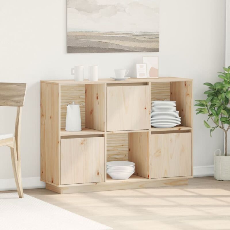 foto del prodotto vidaxl credenza ideale per salotto con 3 vani aperti e 3 cassetti in legno vari colori colore marrone chiaro