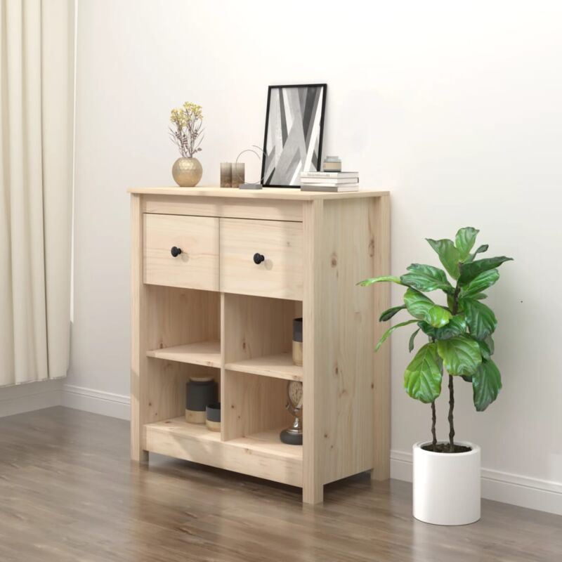 foto del prodotto vidaxl credenza in legno design classico 4 scomparti aperti e 2 cassetti vari colori colore marrone chiaro