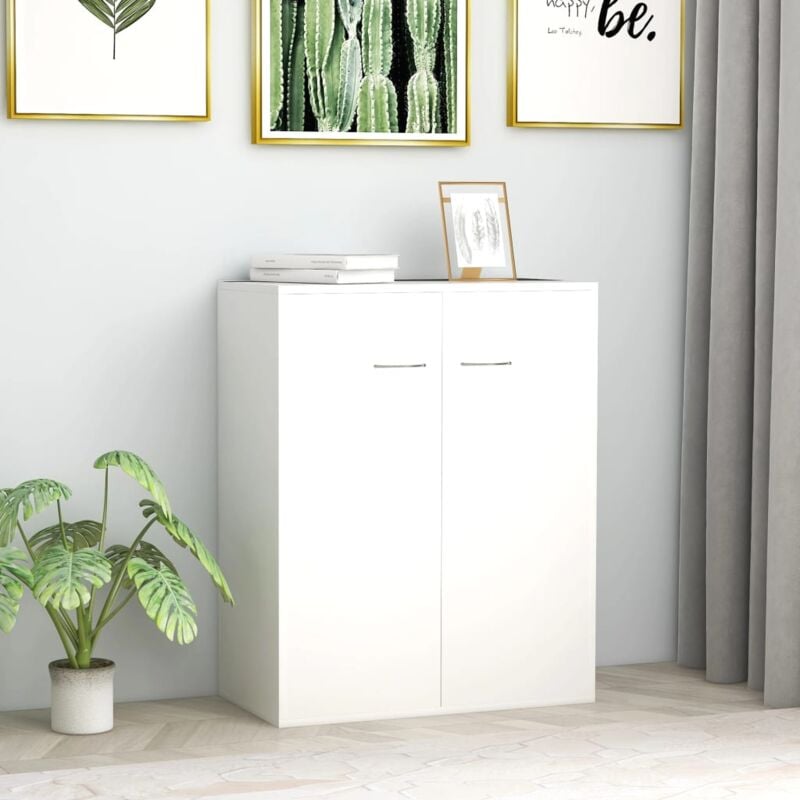 foto del prodotto vidaxl credenza in lengo con 2 ante cassettiera mobiletto ingresso elegante vari colori colore bianco