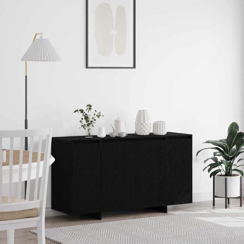 foto del prodotto vidaxl credenza in rovere nero rovere nero impiallacciatura in legno
