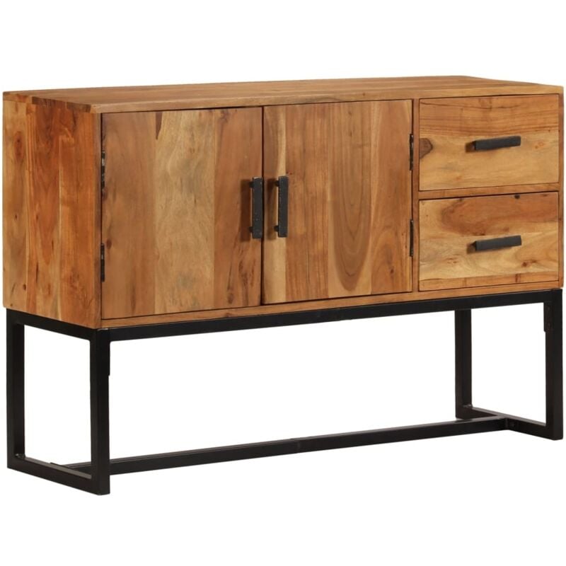 foto del prodotto vidaxl credenza marrone 110x30x70 cm in legno massello di acacia