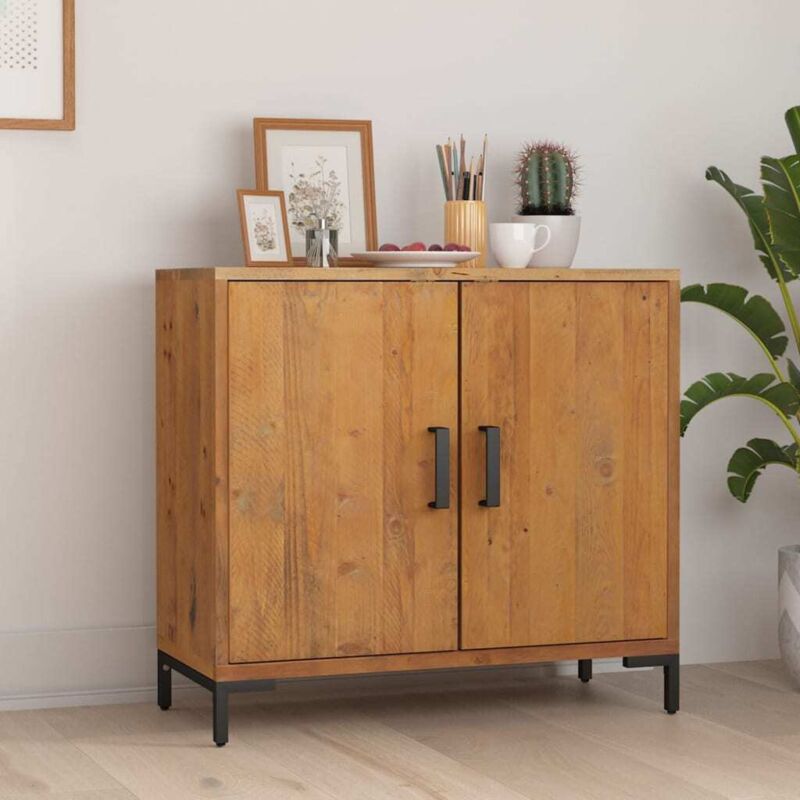 foto del prodotto vidaxl credenza marrone 75x35x70 cm in legno massello di pino