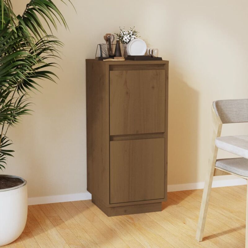 foto del prodotto vidaxl credenza marrone ambra 31,5x34x75 cm in legno massello di pino