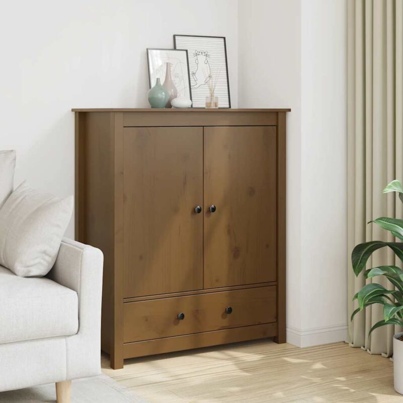 foto del prodotto vidaxl credenza marrone ambra 83x41,5x100 cm in legno massello di pino