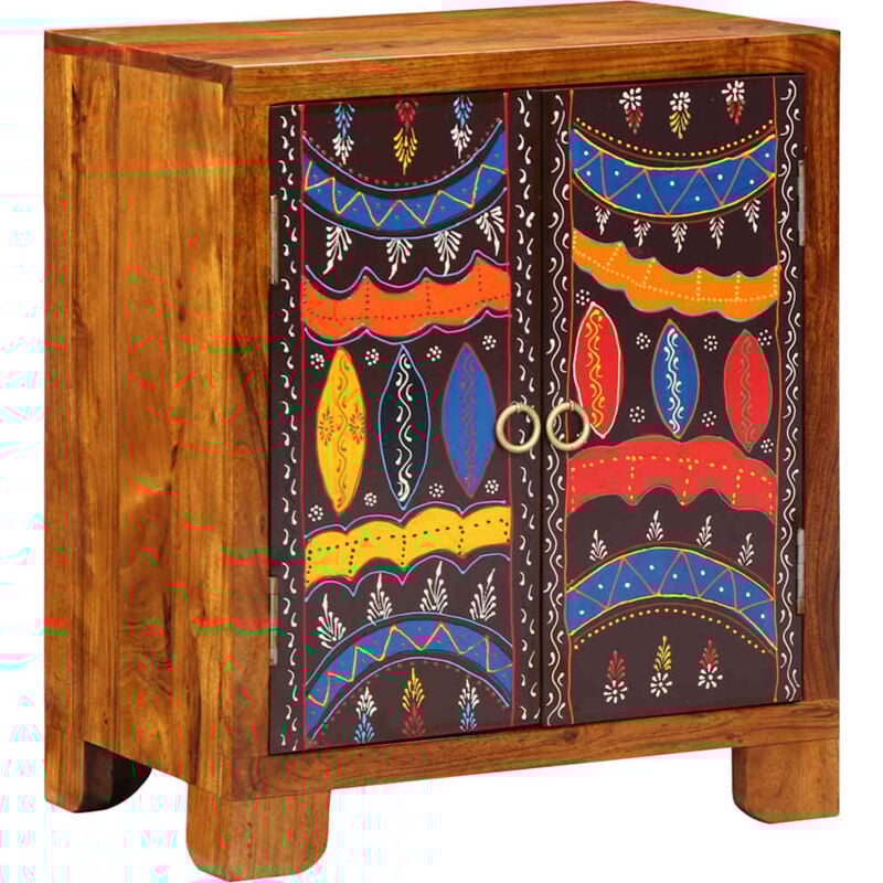 foto del prodotto vidaxl credenza multicolore 50x35x60 in legno massello di acacia