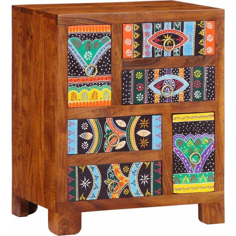 foto del prodotto vidaxl credenza multicolore 50x35x60 in legno massello di acacia