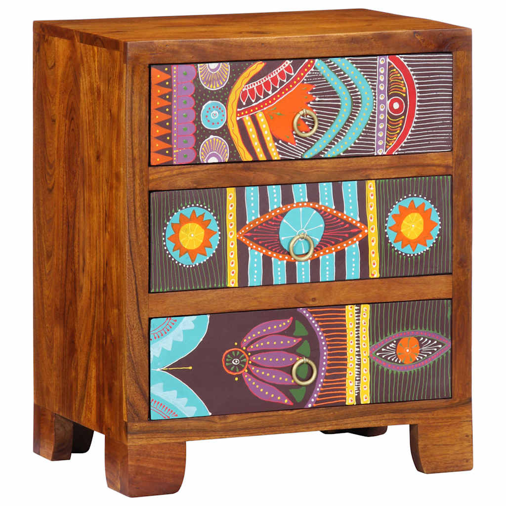 foto del prodotto vidaxl credenza multicolore 50x35x60 in legno massello di acacia