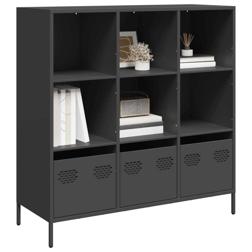 foto del prodotto vidaxl credenza nera 101,5x39x103,5 cm in acciaio