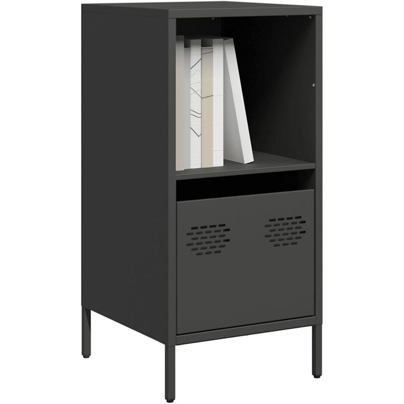 foto del prodotto vidaxl credenza nera 35x39x73,5 cm in acciaio laminato a freddo