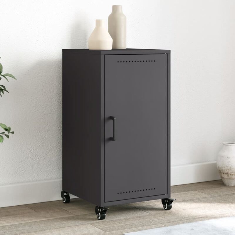 foto del prodotto vidaxl credenza nera 36x39x72 cm in acciaio
