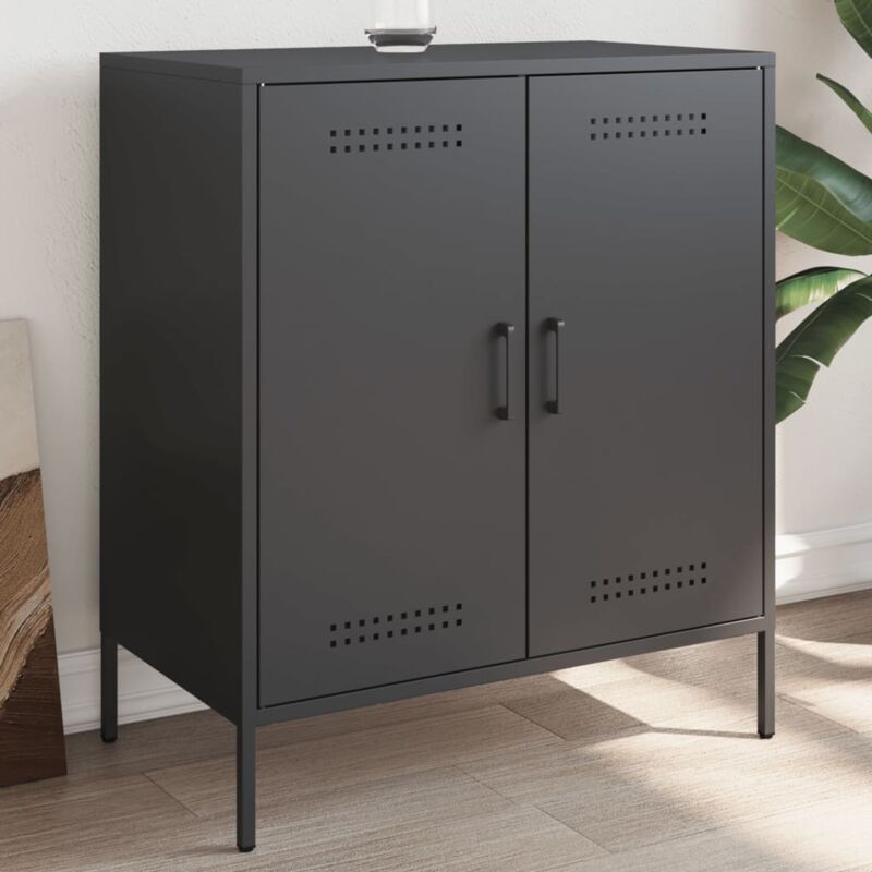 foto del prodotto vidaxl credenza nera 68x39x79 cm in acciaio 969797