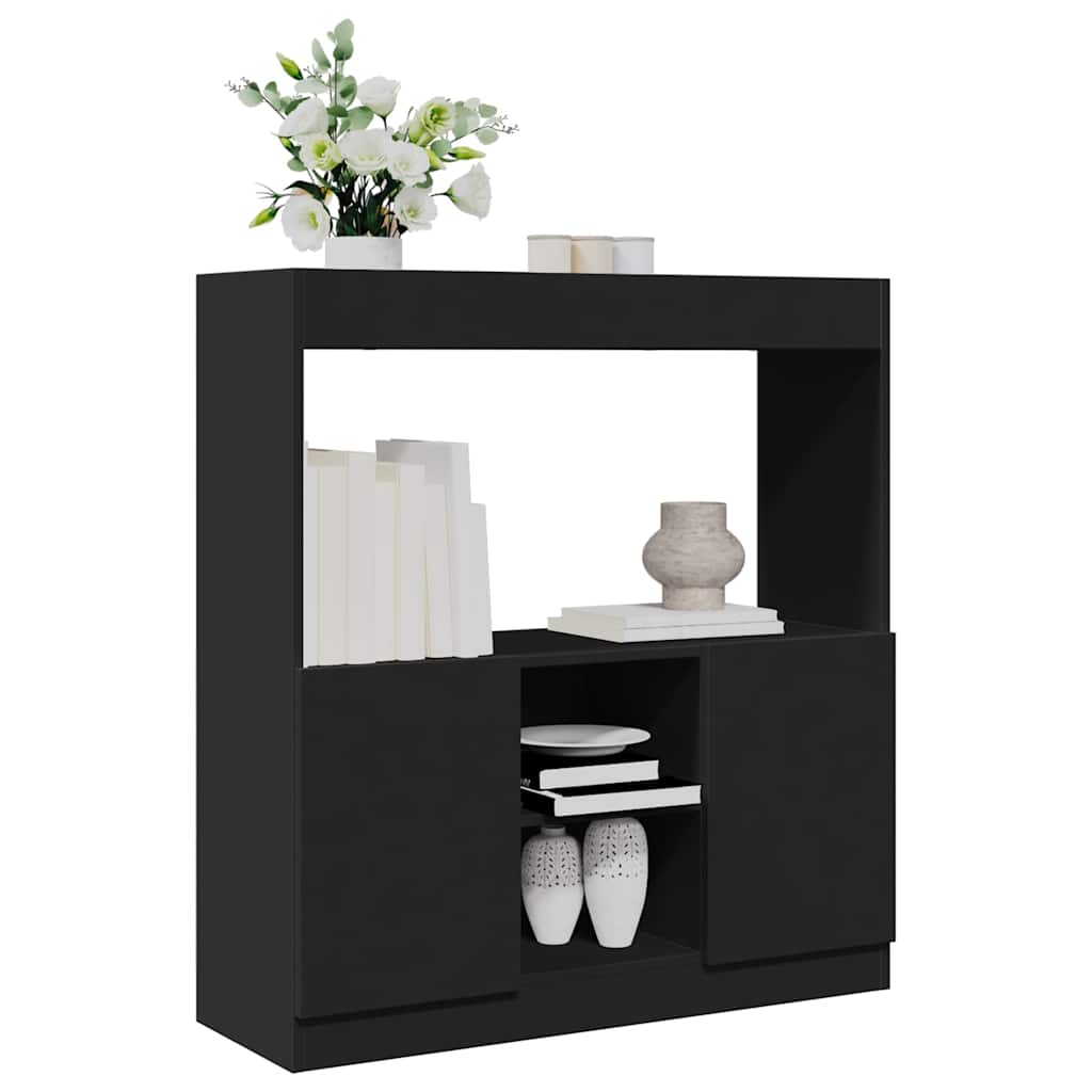 foto del prodotto vidaxl credenza nera 92x33x100 cm in legno multistrato