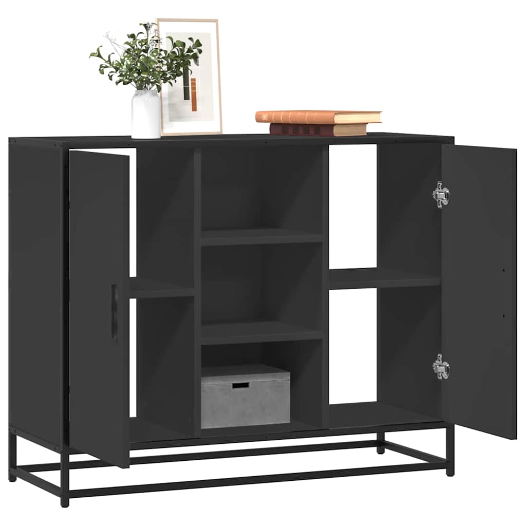 foto del prodotto vidaxl credenza nera 92x35x76 cm in legno multistrato