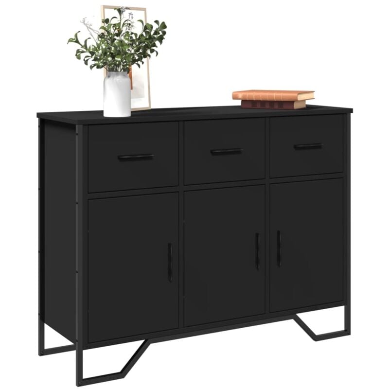 foto del prodotto vidaxl credenza nera 97x32,5x74,5 cm in legno multistrato
