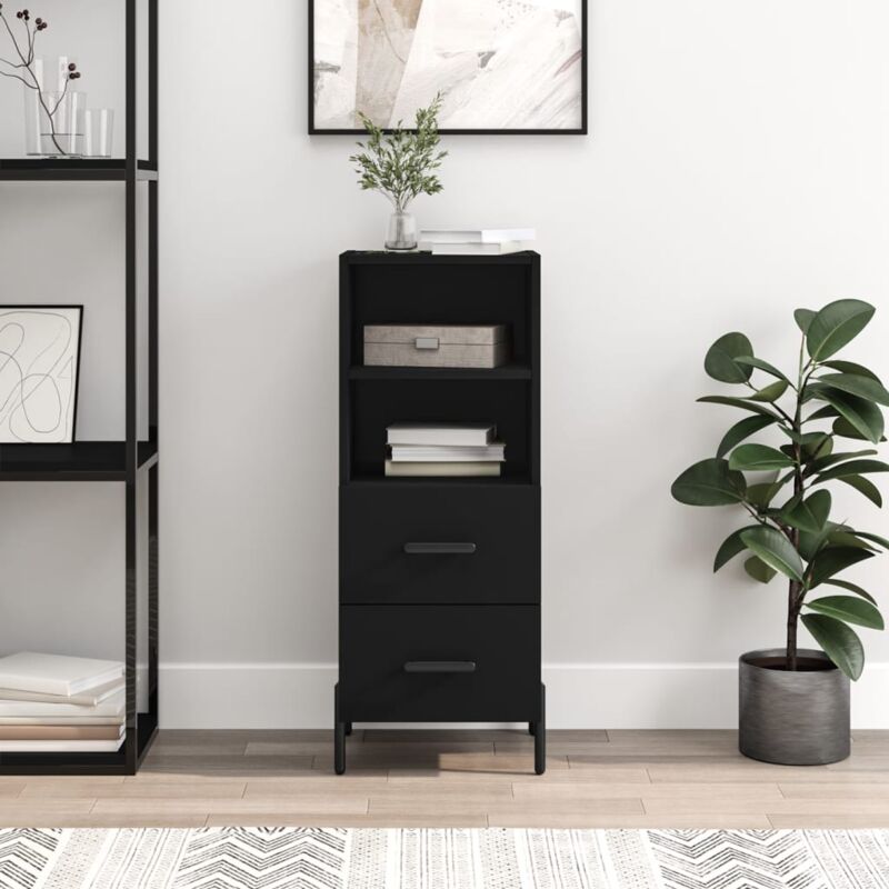foto del prodotto vidaxl credenza nero 34,5x34x90 cm in legno multistrato