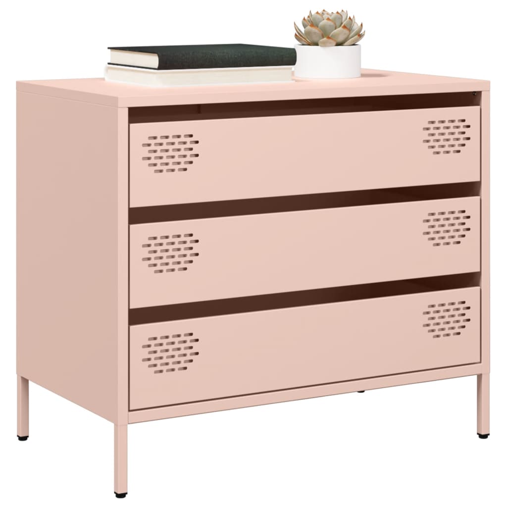 foto del prodotto vidaxl credenza rosa 68x39x58,5 cm in acciaio laminato a freddo