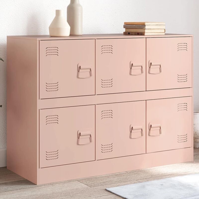 foto del prodotto vidaxl credenza rosa 99x39x73 cm in acciaio