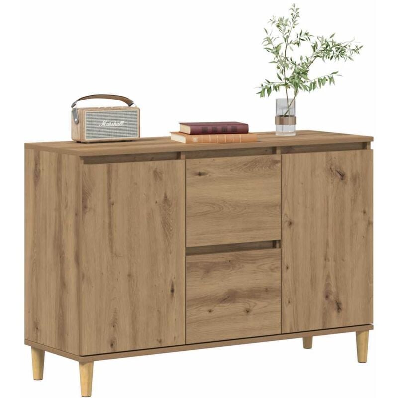 foto del prodotto vidaxl credenza rovere artigianale 102x35x70 cm in legno multistrato