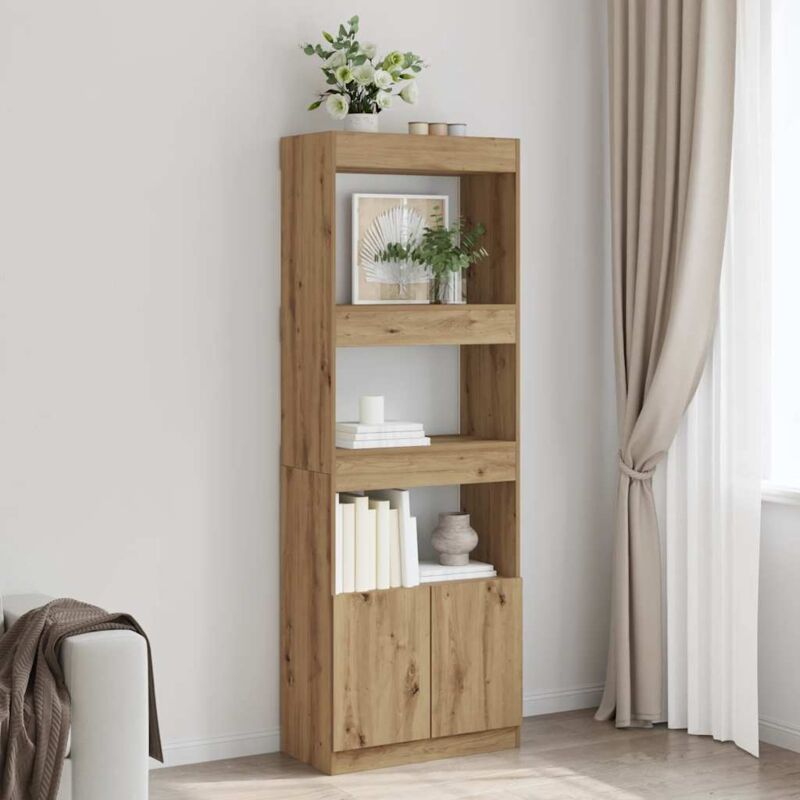 foto del prodotto vidaxl credenza rovere artigianale 63x33x180 cm in legno multistrato