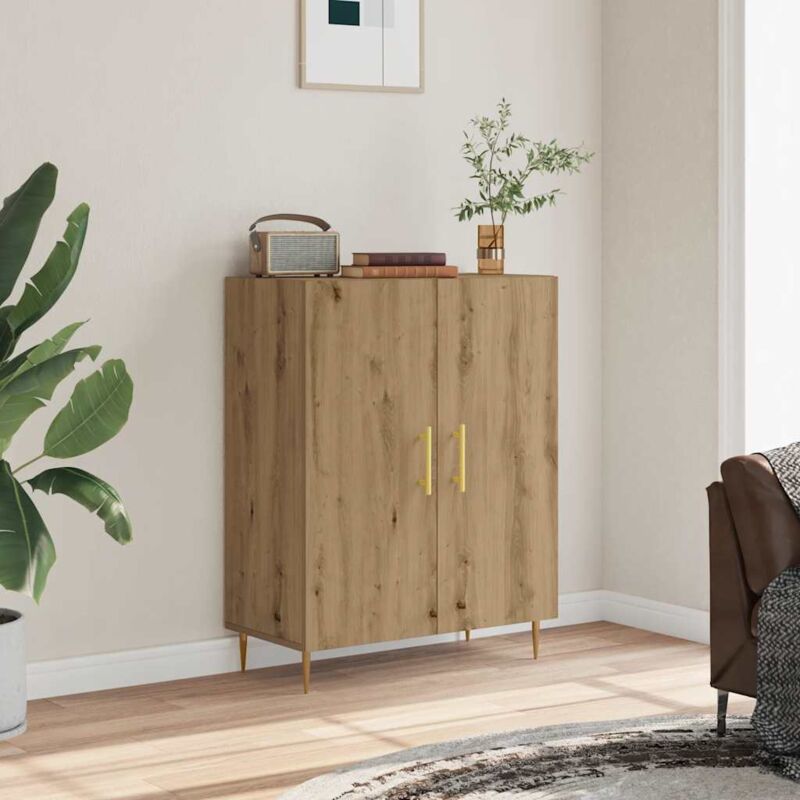 foto del prodotto vidaxl credenza rovere artigianale 69,5x34x90 cm in legno multistrato