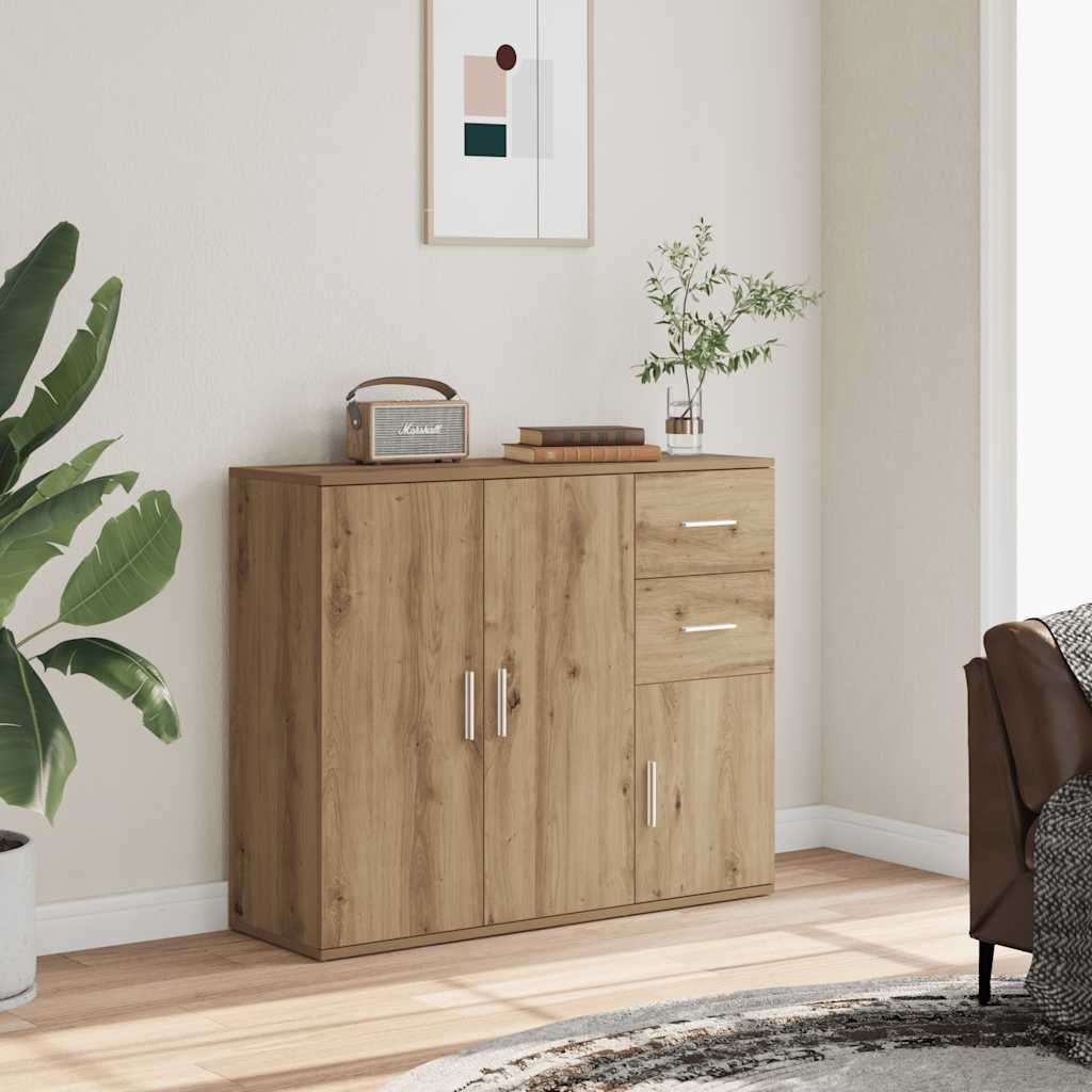 foto del prodotto vidaxl credenza rovere artigianale 91x29,5x75 cm in legno multistrato