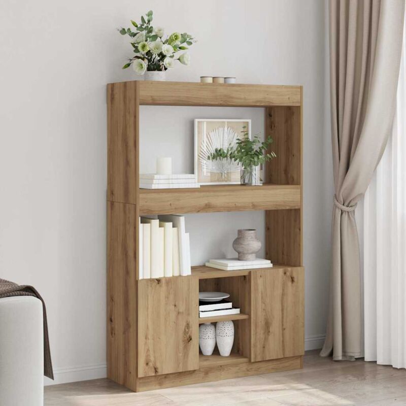 foto del prodotto vidaxl credenza rovere artigianale 92x33x140 cm in legno multistrato