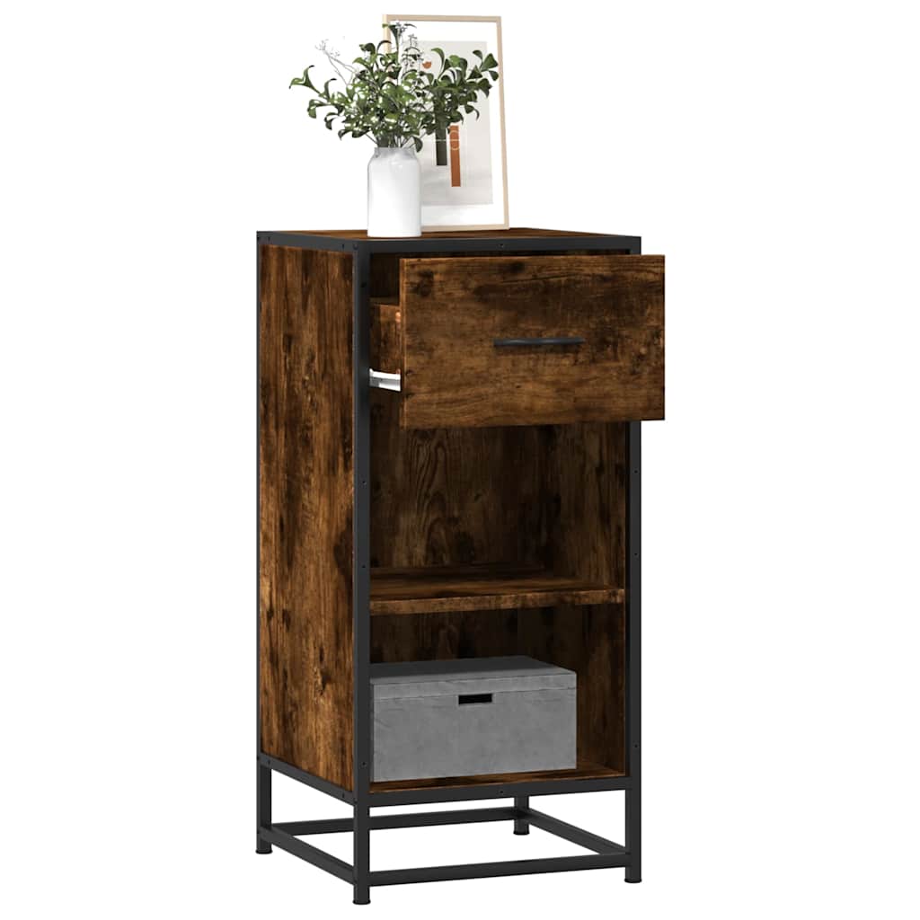 foto del prodotto vidaxl credenza rovere fumo 35,5x35x76 cm in truciolato