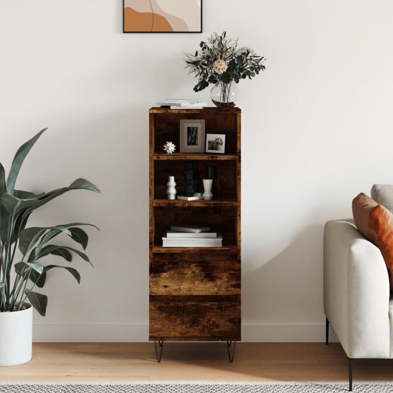 foto del prodotto vidaxl credenza rovere fumo 40x36x110 cm in legno multistrato