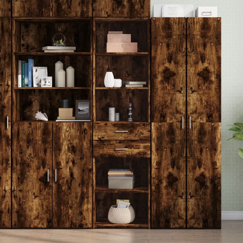 foto del prodotto vidaxl credenza rovere fumo 50x42,5x185 cm in legno multistrato