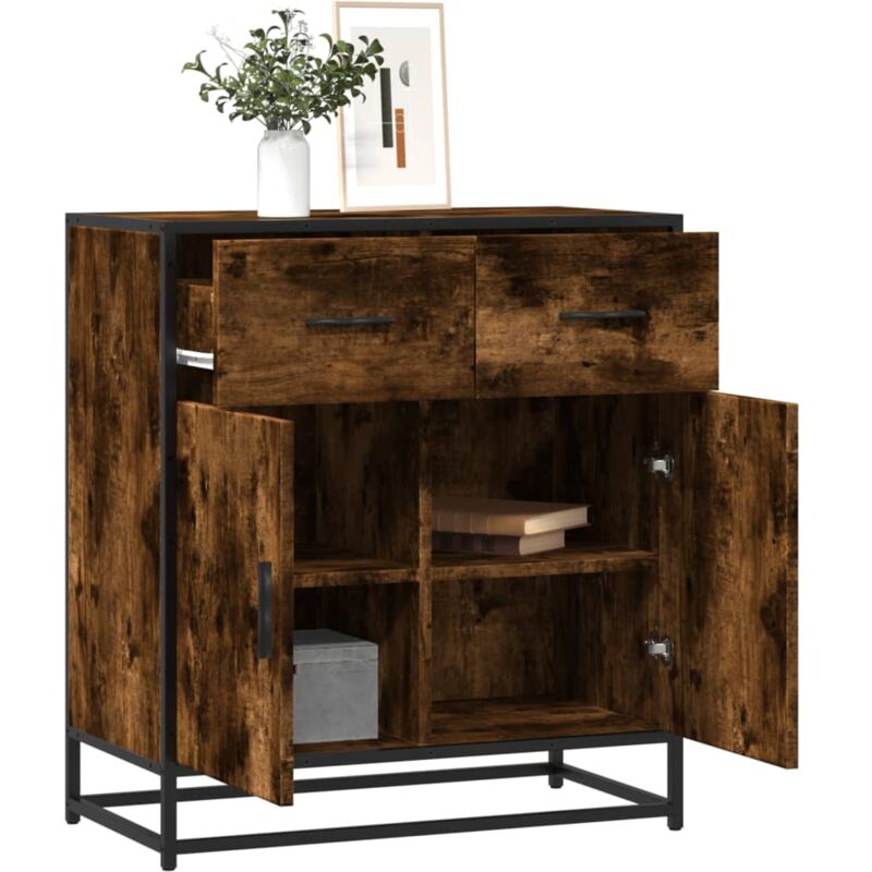 foto del prodotto vidaxl credenza rovere fumo 68x35x76 cm in legno multistrato